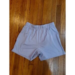 EUC Nike DRI-FIT Womens Training Shorts Gray with Silver Logo Sz Med